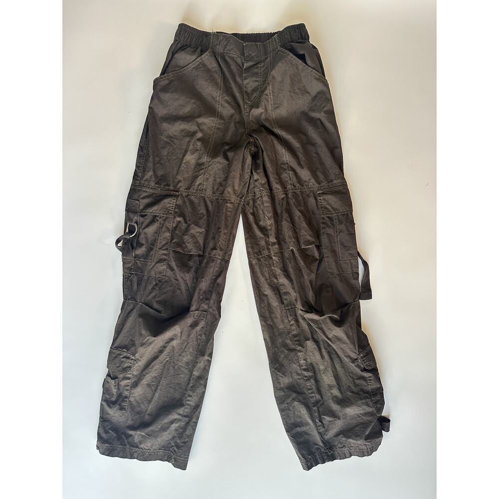 Angel Kiss Y2K Brown Cargo Pants Wide Leg XS 2000's Gorpcore Streetwear Utility